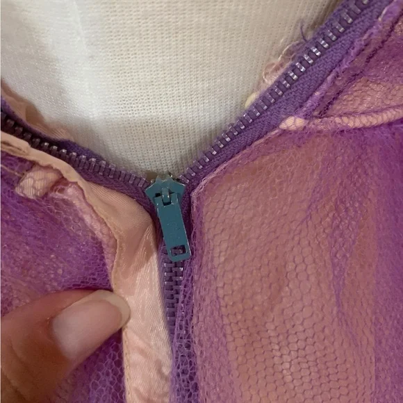Vintage 50’s pink and purple strapless tulle prom dress w/sweetheart neckline s4 - Picture 11 of 12